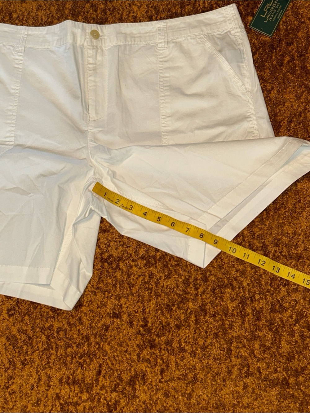 Lauren Ralph Lauren White Cotton Patch-Pocket Bermuda Shorts - Picture 4 of 8